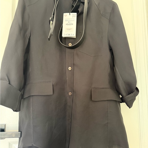 ZARA Icons Limited Edition Belted Shirt Blazer Black XS/S Chic Tailored - Picture 2 of 4
